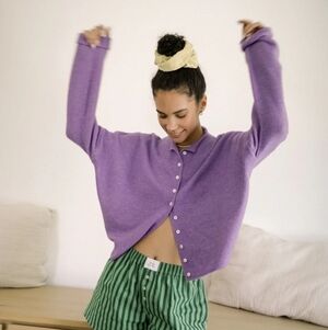 Things Between Purple Piper Cardigan Size M